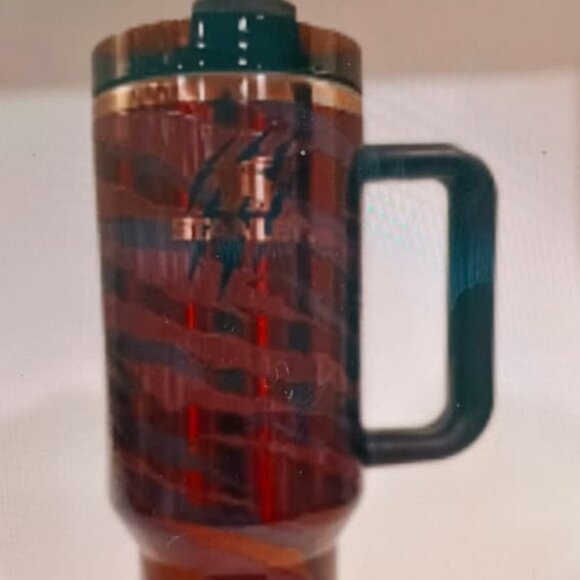 Stanley tumbler with a unique custom design. It appears to be a 40 oz Stanley Qu - Picture 1 of 2